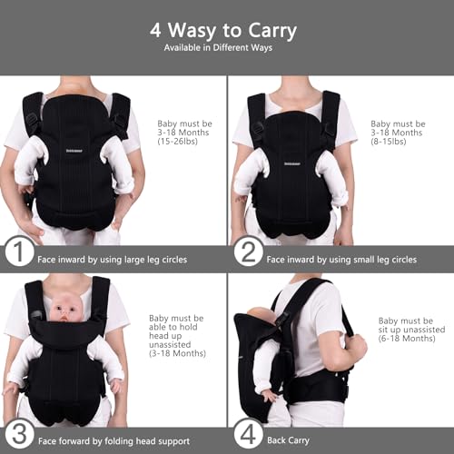 Black Bebamour Baby Carrier with Shoulder Bibs