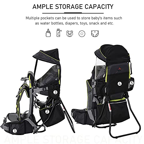 HOMCOM Baby Hiking Backpack Carrier with Hip Seat