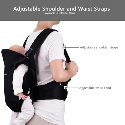 Black Bebamour Baby Carrier with Shoulder Bibs