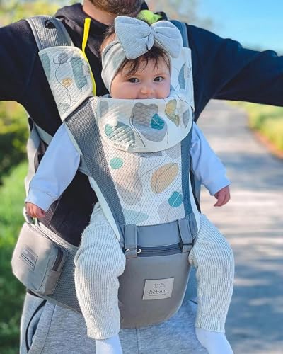 Bebear Baby Carrier + Hipseat + Accessories, Grey