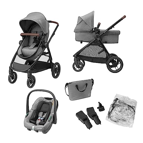 Maxi-Cosi Zelia S Trio 3-in-1 Pram with Car Seat, Grey