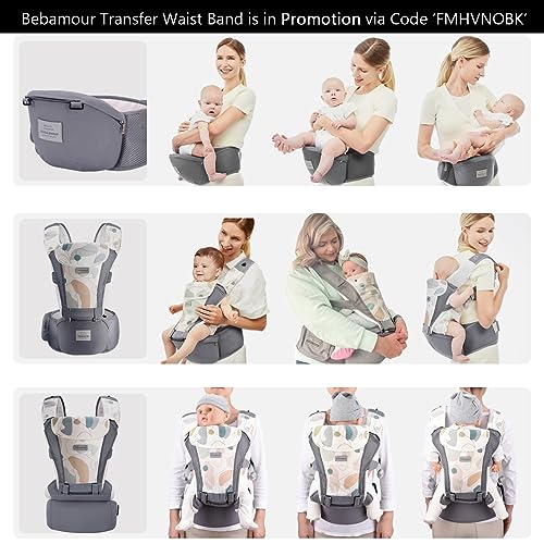 Bebear Baby Carrier + Hipseat + Accessories, Grey