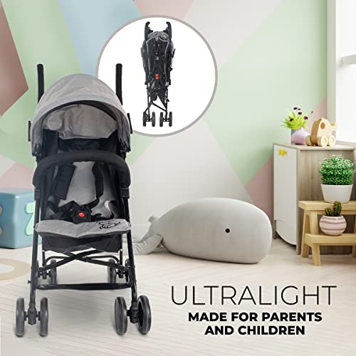 Mobiclinic® Elefant Stroller: Lightweight, Reclining, Grey/Black