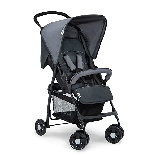 Hauck Lightweight Pushchair: Compact, Reclining, XL Basket, Sun Canopy (Grey)