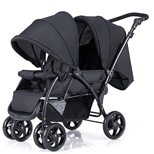 Maxmass Double Seat Baby Stroller - Black