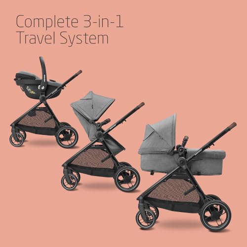 Maxi-Cosi Zelia S Trio 3-in-1 Pram with Car Seat, Grey