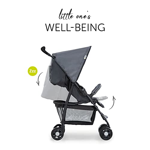 Hauck Lightweight Pushchair: Compact, Reclining, XL Basket, Sun Canopy (Grey)