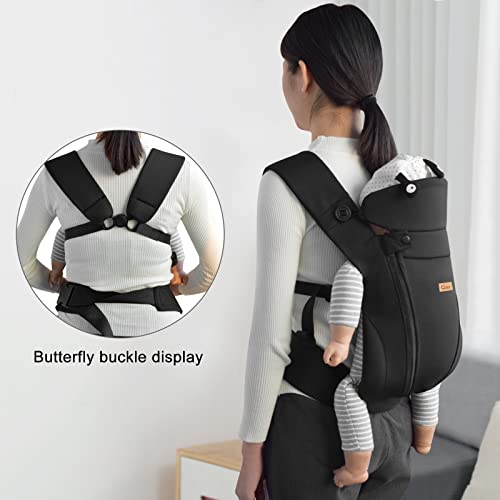 CUBY Easy Breathable Baby Carrier, Adjustable, Black