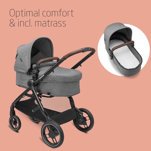 Maxi-Cosi Zelia S Trio 3-in-1 Pram with Car Seat, Grey