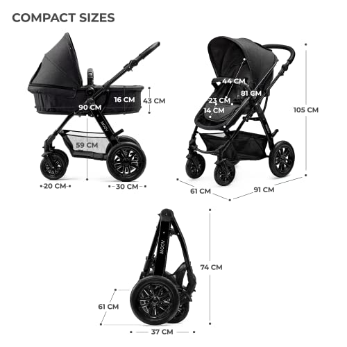 Kinderkraft 3-in-1 Pram Set - MOOV, Black