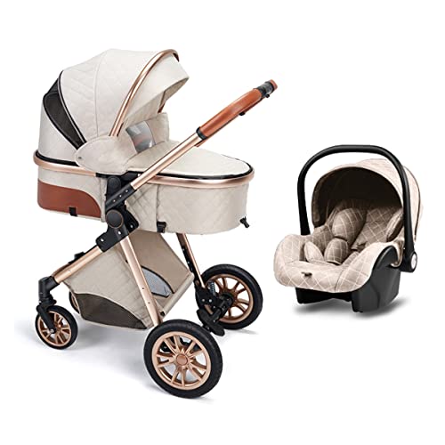 TUCY 3-in-1 Foldable Baby Stroller with Footmuff