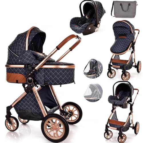 Blue Denim 3 in 1 Baby Stroller