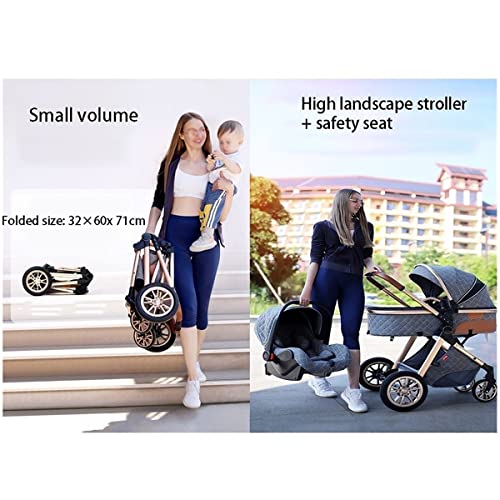 TUCY 3-in-1 Foldable Baby Stroller with Footmuff