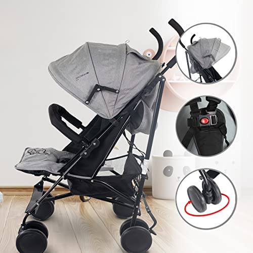 Mobiclinic® Elefant Stroller: Lightweight, Reclining, Grey/Black
