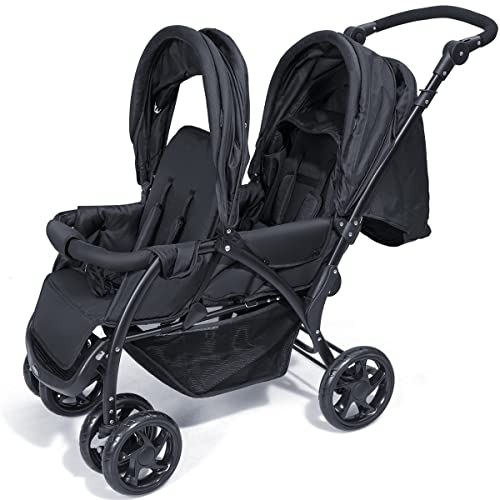 Maxmass Double Seat Baby Stroller - Black