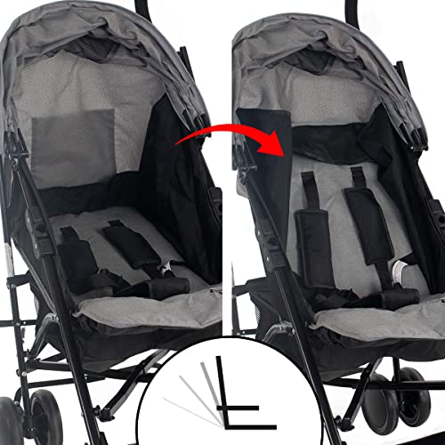 Mobiclinic® Elefant Stroller: Lightweight, Reclining, Grey/Black
