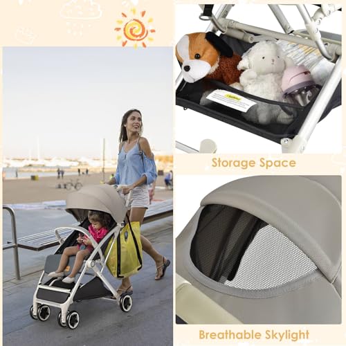 Foldable Baby Stroller with Adjustable Canopy, Lightweight