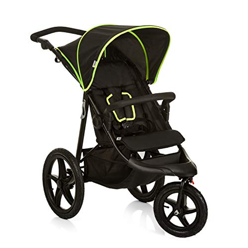 Hauck Runner: Black Neon Jogging Pushchair with XL Air Wheels