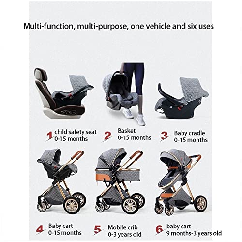 TUCY 3-in-1 Foldable Baby Stroller with Footmuff
