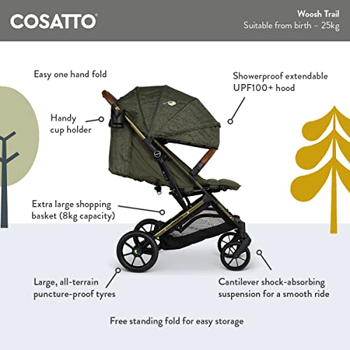 Cosatto Woosh Trail Stroller, Birth-25kg, Multi Terrain Suspension