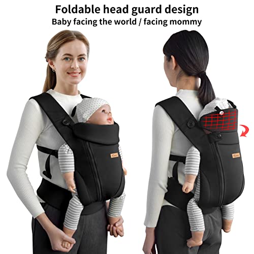 CUBY Easy Breathable Baby Carrier, Adjustable, Black