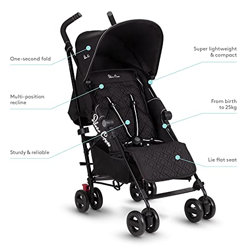 Silver Cross Zest Stroller - Compact, Lightweight, Black