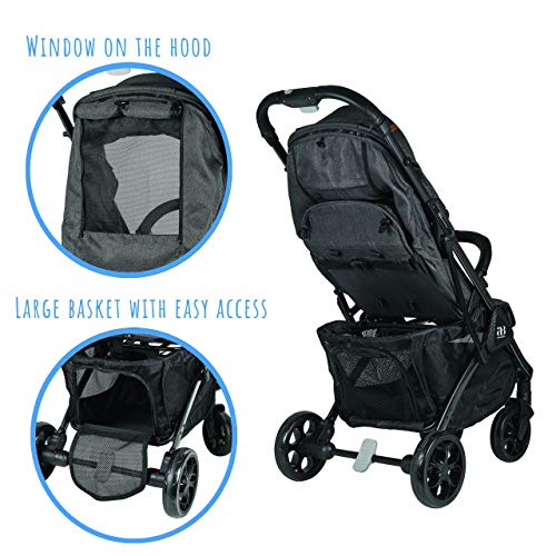 Amababy Lightweight Travel Stroller, Fully Reclining Seat (Dark Grey)