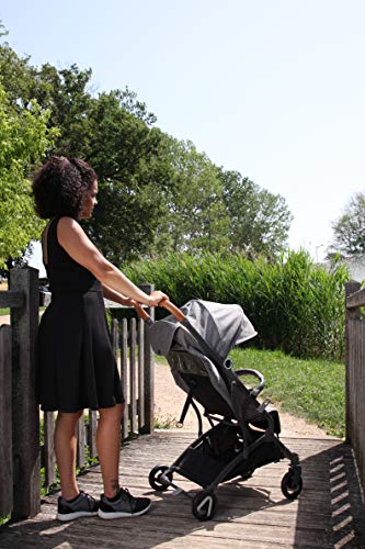 Compact Gray Cassy Stroller, Folds with One Hand