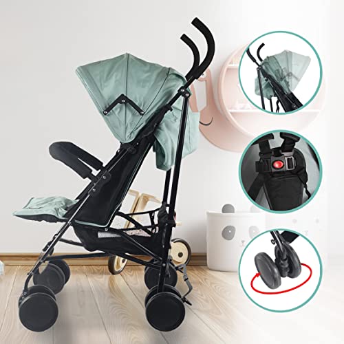 Mobiclinic® Lightweight Stroller Pushchair, Elefant Design, Reclining Backrest