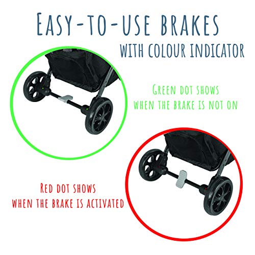 Amababy Lightweight Travel Stroller, Fully Reclining Seat (Dark Grey)