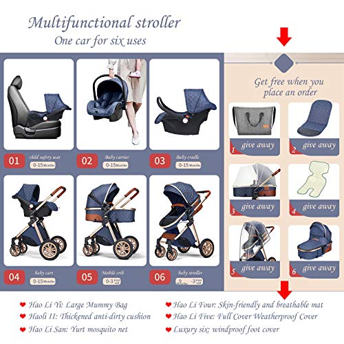 HHGO Luxury 3-in-1 Stroller with Organizer and Blanket