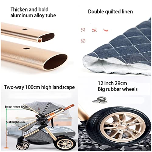 TUCY 3-in-1 Foldable Baby Stroller with Footmuff