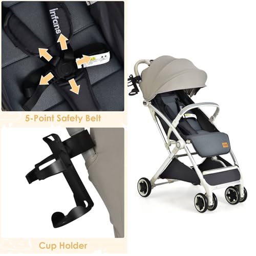 Foldable Baby Stroller with Adjustable Canopy, Lightweight