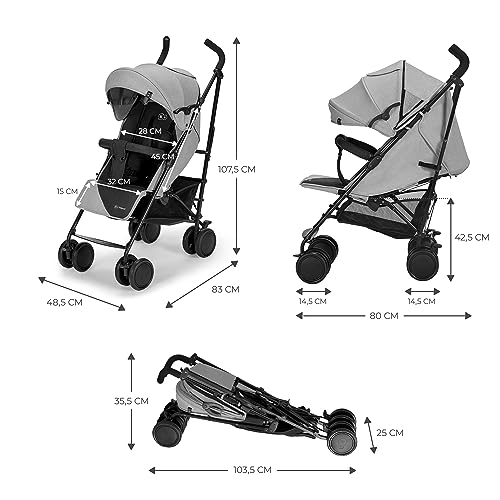 Kinderkraft Lightweight Stroller for Toddlers, Gray
