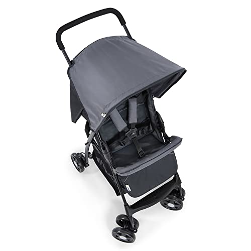 Hauck Lightweight Pushchair: Compact, Reclining, XL Basket, Sun Canopy (Grey)