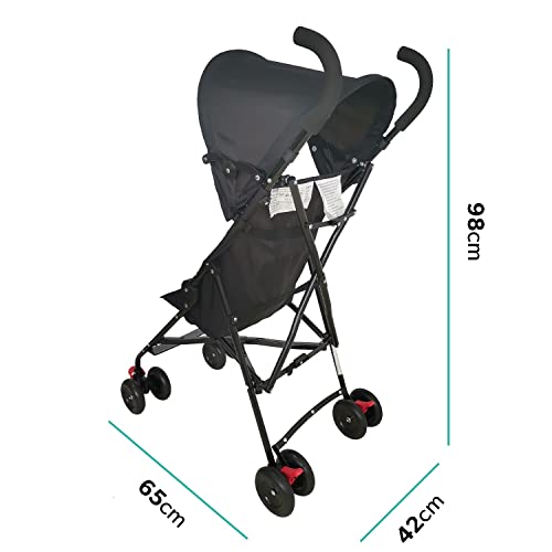 Black Lightweight Stroller with Hood by Babyway