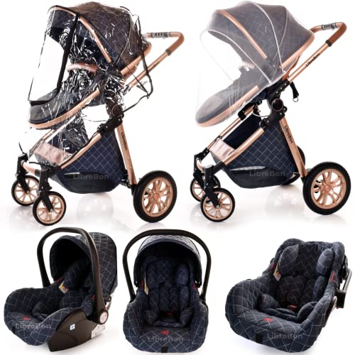 Blue Denim 3 in 1 Baby Stroller