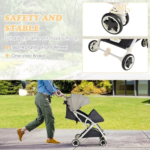 Foldable Baby Stroller with Adjustable Canopy, Lightweight
