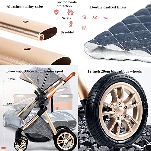 YGXR 3-in-1 Baby Stroller: Lightweight, Foldable, Compact