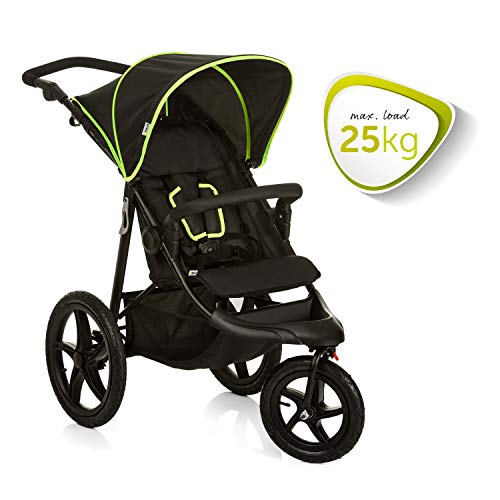 Hauck Runner: Black Neon Jogging Pushchair with XL Air Wheels