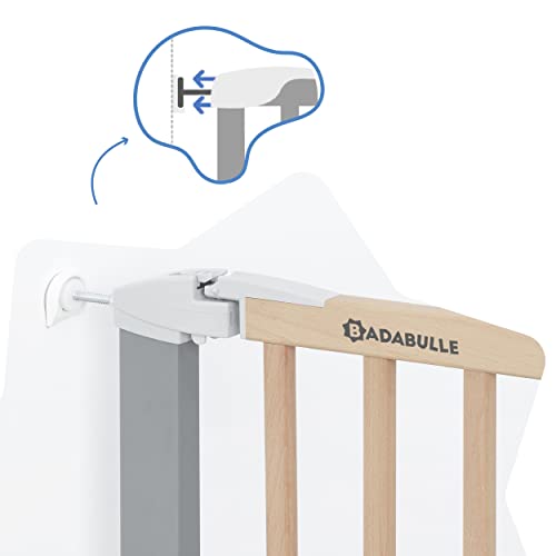 BADABULLE Wood Metal Baby Gate - Secure door & stair gates