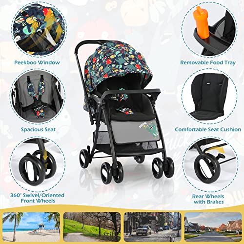 Colorful Baby Pushchair Stroller with One-Hand Folding