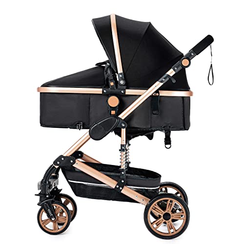 Baby Travel System Pushchair Stroller, High Landscape - Black Gold