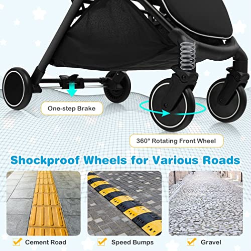 Compact Grey Baby Stroller with Detachable Seat
