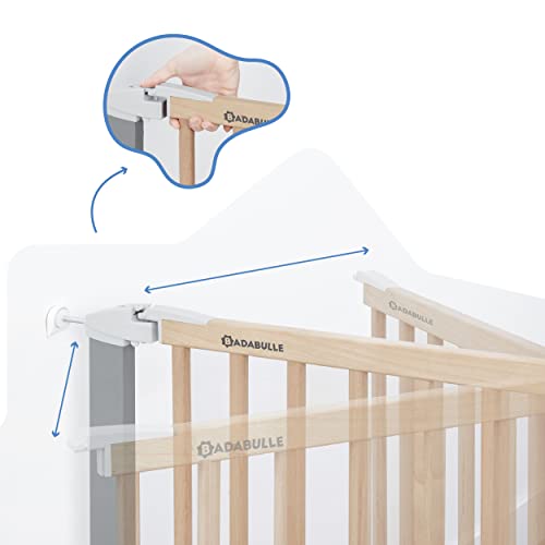 BADABULLE Wood Metal Baby Gate - Secure door & stair gates