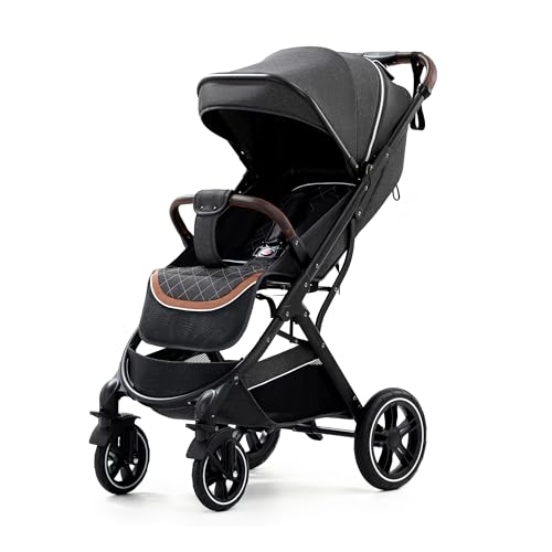 YAZOCO Compact Foldable Stroller for Toddlers (Black)