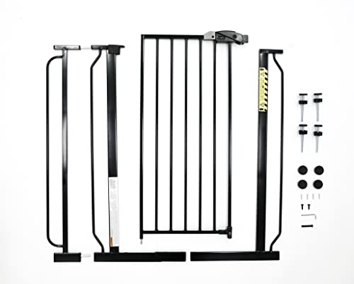 Extra Tall Walk Thru Baby Gate, Bonus Kit - Black