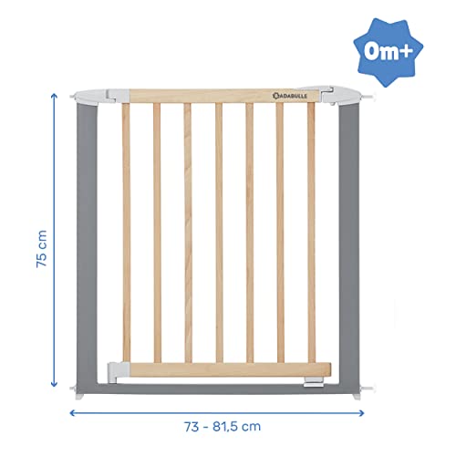 BADABULLE Wood Metal Baby Gate - Secure door & stair gates