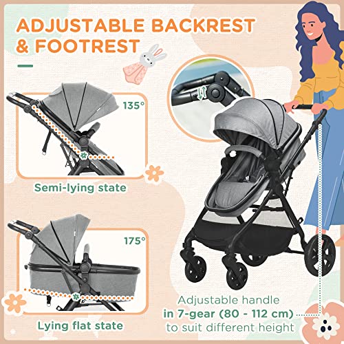 HOMCOM 2 in 1 Reversible Baby Stroller
