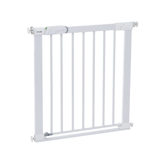 Flat Step Stair Gate for Baby, Metal, White